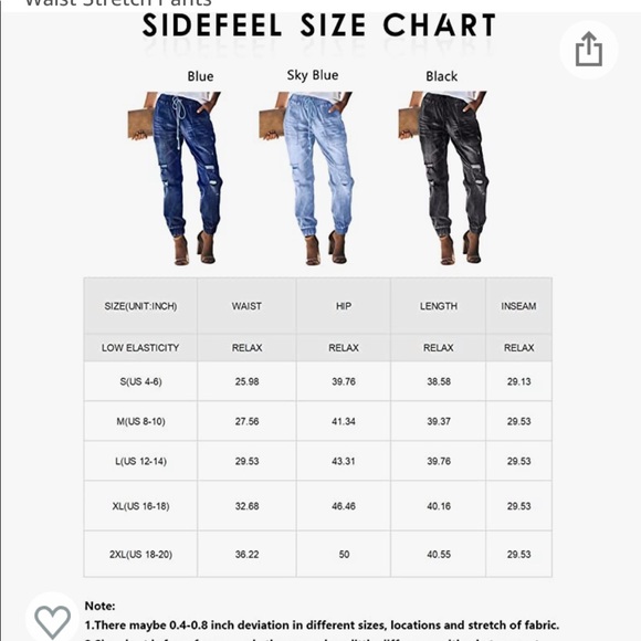 Women Pull-on Distressed Denim Jogger Elastic
Waist Stretch Pant - Picture 5 of 5